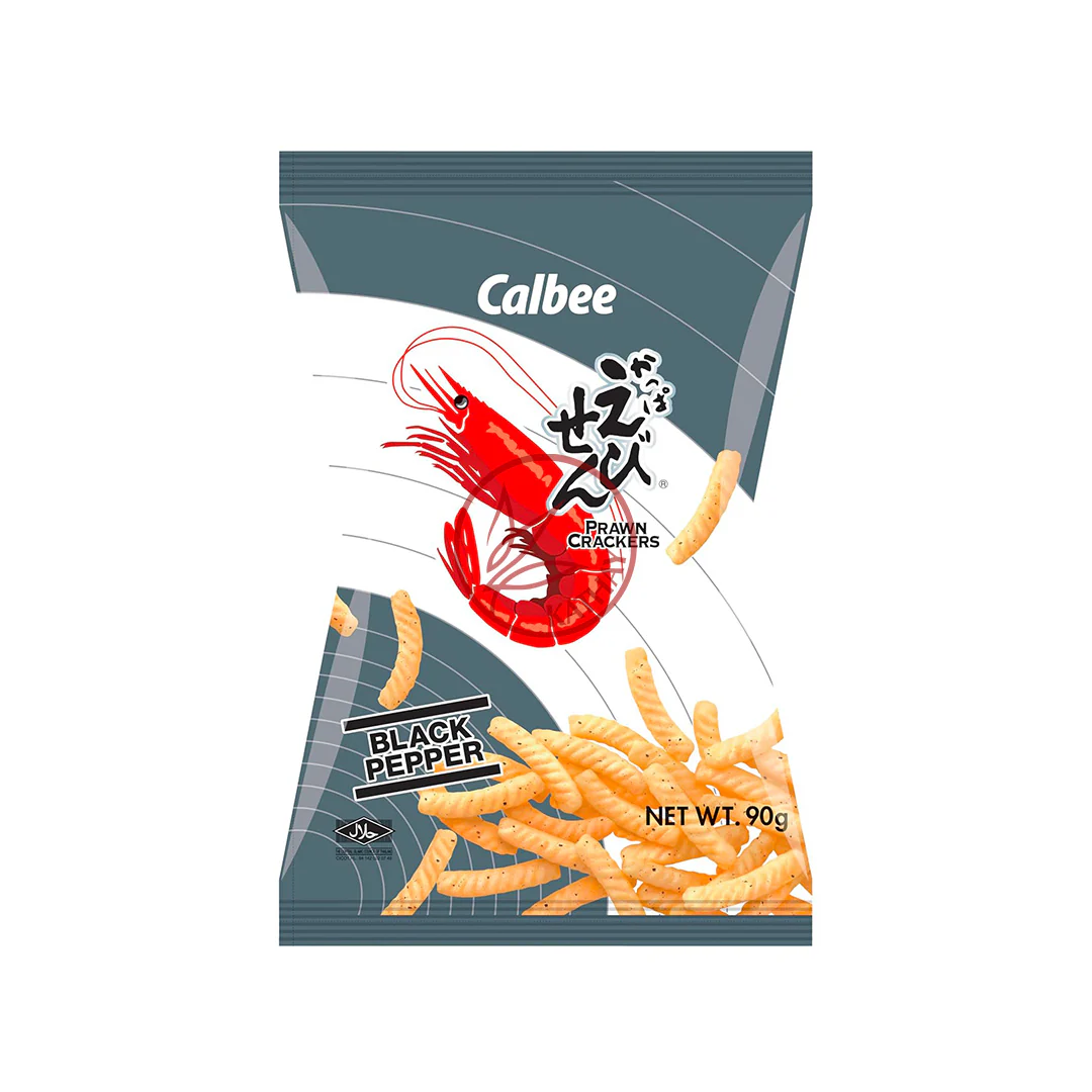 Calbee snack di gamberi al pepe nero- 90g